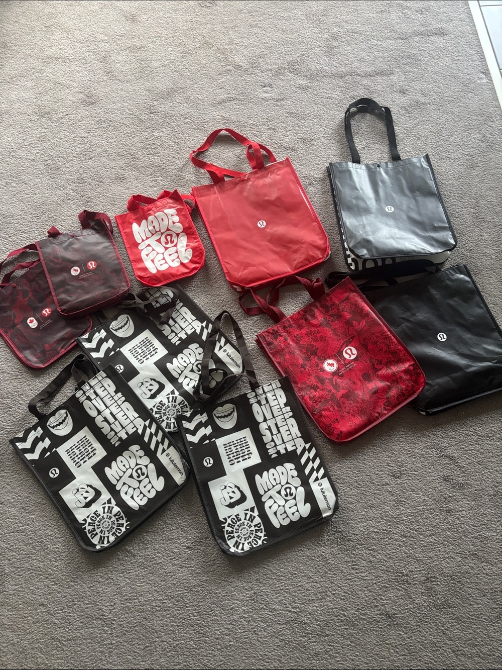 lululemon athletica Reusable Tote Bags in Red, Black, White